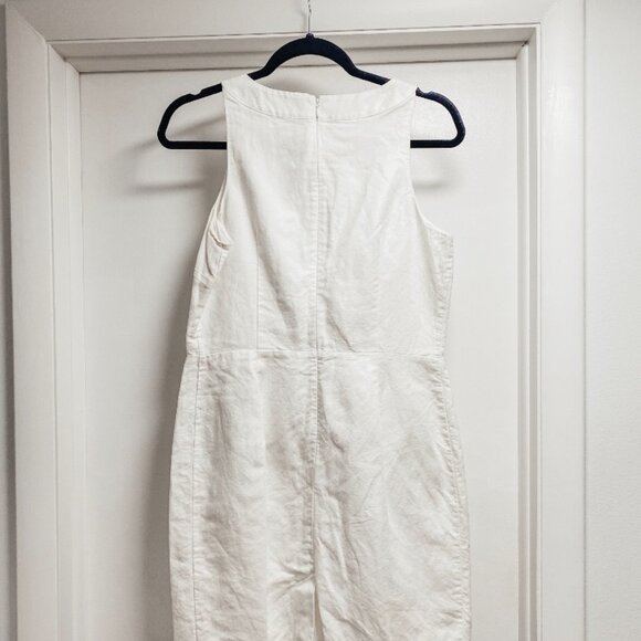 Loft White Embroidered Linen Blend Sleeveless Dress Size 4 - Picture 2 of 4
